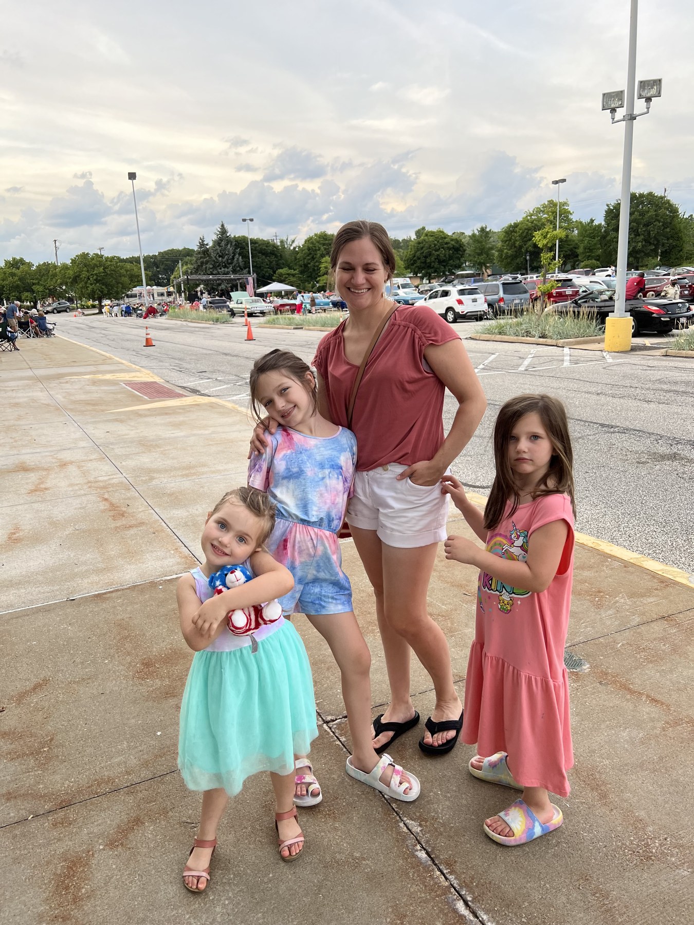 Angela with the kids