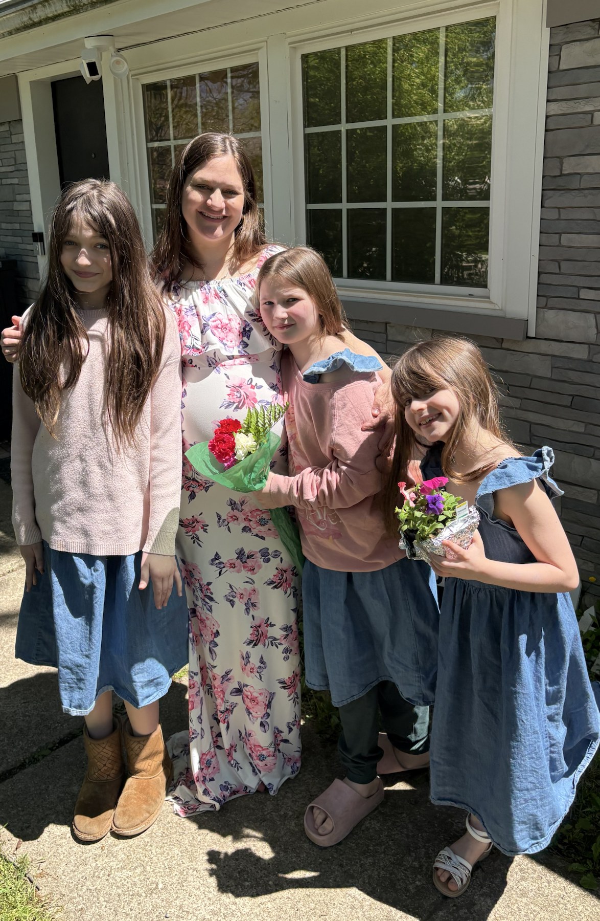 Angela with the kids on Mother's Day